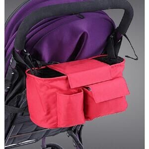 Red Universal Stroller Organizer Bag with Adjustable Straps
